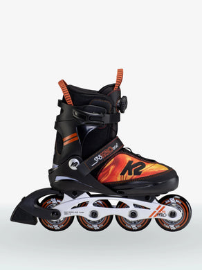 Bladeworx inline skates K2 Sk8 Hero BOA ALU Black/Orange Kids Adjustable Inline Skates