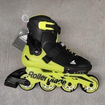Bladeworx inline skates USJ12-US2 Rollerblade Black/Neon Yellow Microblade Kids Adjustable Inline Skates