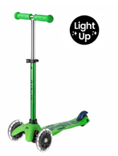 Load image into Gallery viewer, Bladeworx Scooter Green Micro MINI Deluxe LED Scooter - COMES WITH FREE MATCHING BELL!