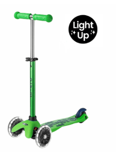 Bladeworx Scooter Green Micro MINI Deluxe LED Scooter - COMES WITH FREE MATCHING BELL!