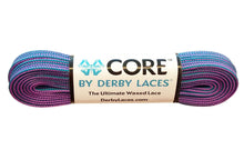 Load image into Gallery viewer, Bladeworx 72&quot; | 183cm / Purple &amp; Teal Stripe Derby Core Laces : Assorted sizes and colours