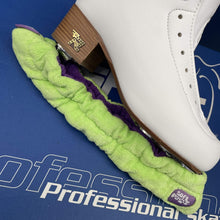 Load image into Gallery viewer, Bladeworx Figure Skate Accessories Green w Purple Liner Soft Pawz Blade Guard - Two Tone