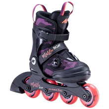 Load image into Gallery viewer, Bladeworx inline skates 11-2 K2 Marlee Boa Purple and Coral Kids Adjustable Inline Skates