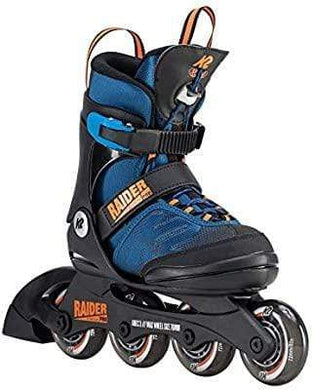 Bladeworx inline skates 11-2 K2 Raider Pro Blue and Orange Kids Adjustable Inline Skates