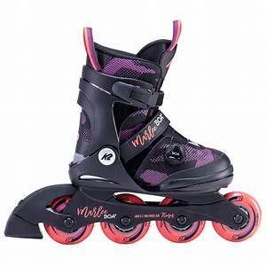 Bladeworx inline skates K2 Marlee Boa Purple and Coral Kids Adjustable Inline Skates