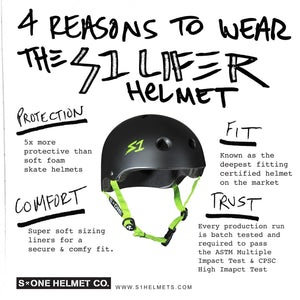 Bladeworx protective S-One Lifer Helmet : Matte Black Coloured Straps