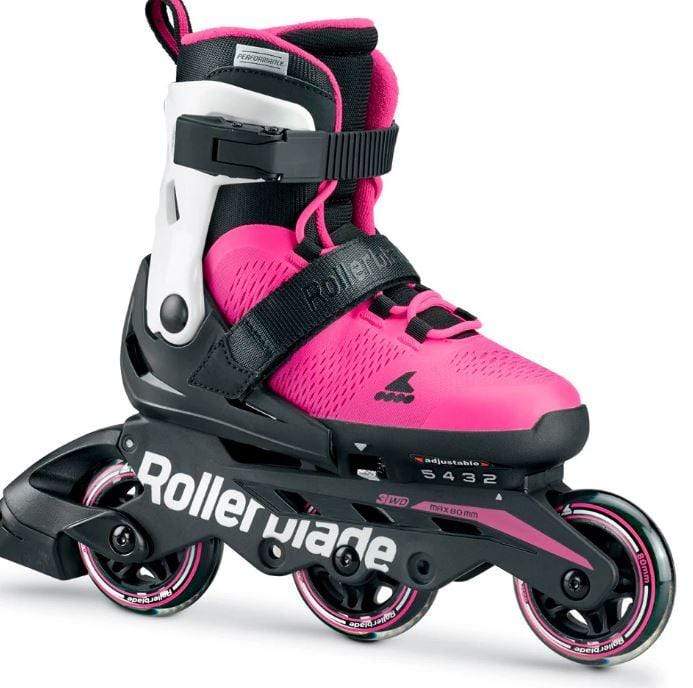 Rollerblade Microblade 3WD Kids Adjustable Inline Skates - White/Pink