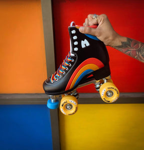 Bladeworx Roller Skate MOXI RAINBOW RIDER ASPHALT BLACK SKATES